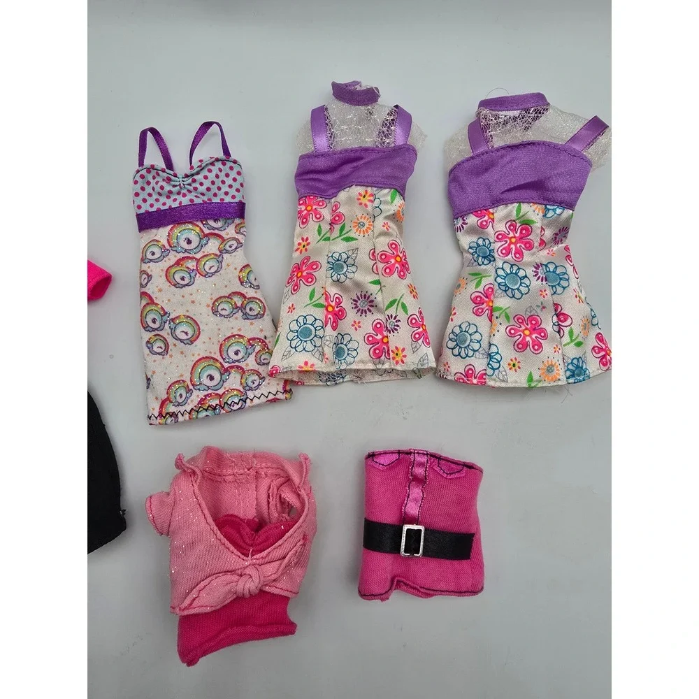 Vintage 90s & Y2K Barbie Clothes Lot Jumpsuit Floral Dresses Pink‎ Tops 6 Piece